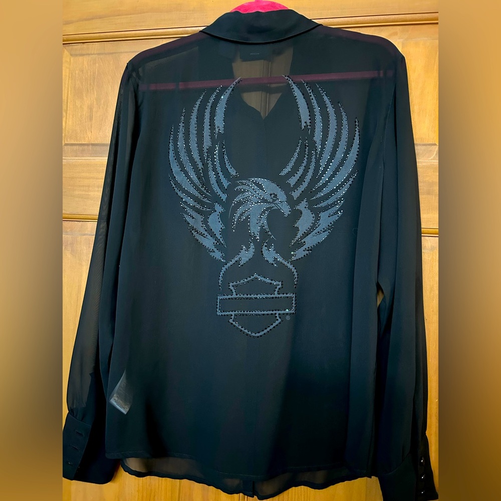 Harley-Davidson Sheer blouse, women’s plus size 1W